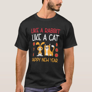 Year of the Rabbit&Cat Chinese Zodiac Happy New Ye T-Shirt