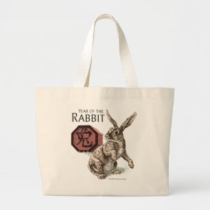 Year of the Rabbit Chinese Zodiac Art Large Tote Bag