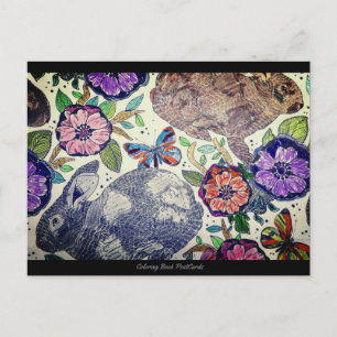 Year of the Rabbit   Colouring Book Postcard