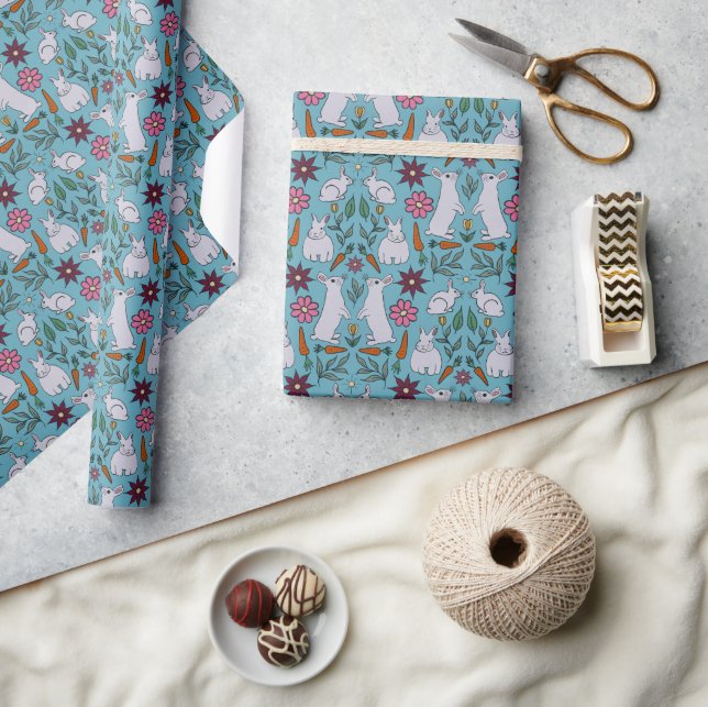 Year of the Rabbit - Easter Bunny with Carrots Wrapping Paper (Crafts)