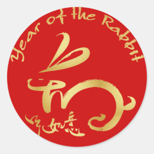 Year of the Rabbit Kid's Wrist Classic Round Sticker