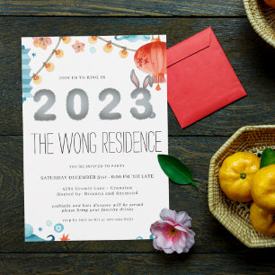 Year of the Rabbit   New Year's Party Invitation