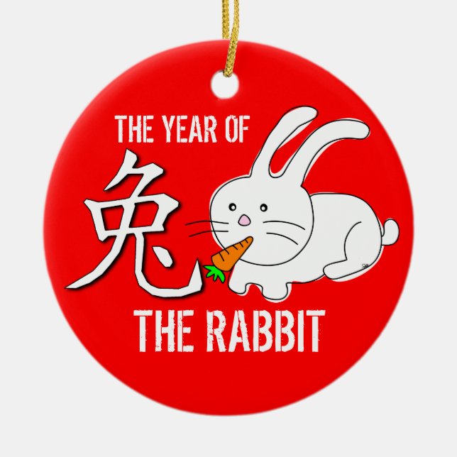 Year Of The Rabbit Ornament Red (Front)