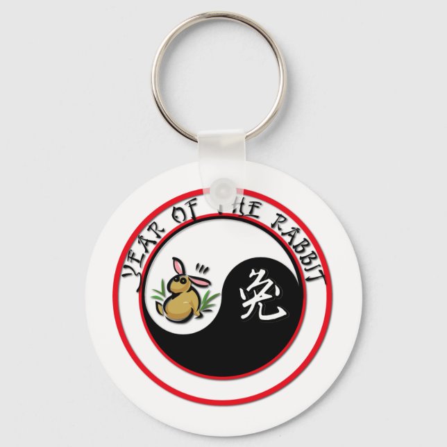 Year of the Rabbit - yinyang Key Ring (Front)
