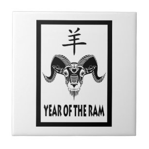 year of the ram (wildRam) Ceramic Tile