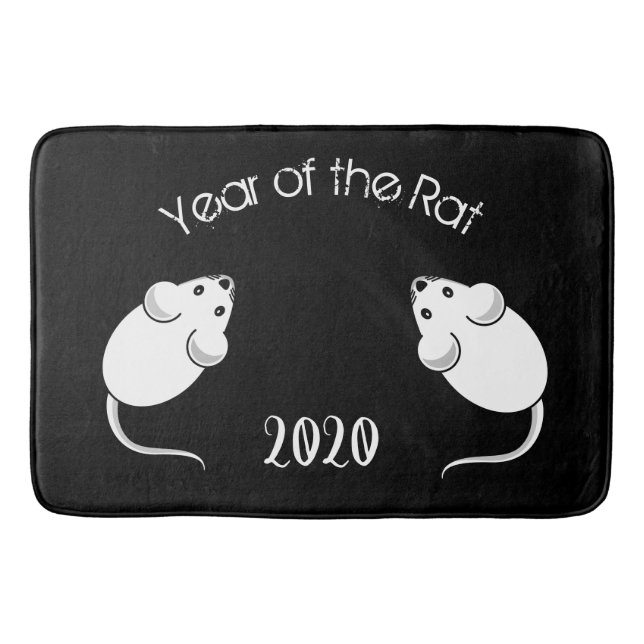 Year of the Rat 2020 Mice with Text Bath Mat (Front)