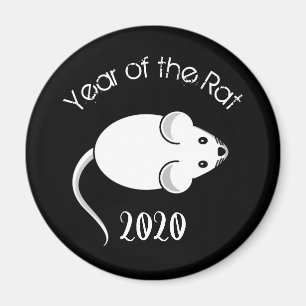 Year of the Rat 2020 Mouse with Text Magnet