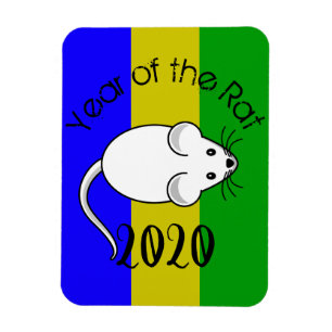 Year of the Rat 2020 Mouse with Text Magnet