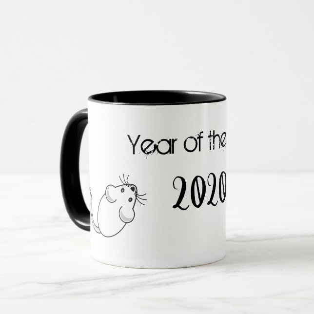 Year of the Rat 2020 Mouse with Text Mug (Front Left)