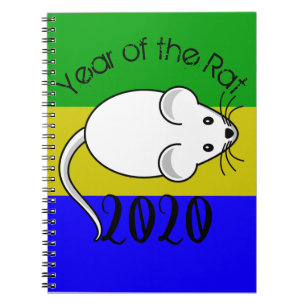 Year of the Rat 2020 Mouse with Text Notebook
