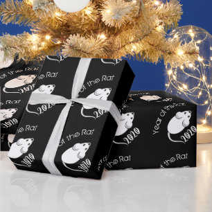 Year of the Rat 2020 Mouse with Text Wrapping Paper
