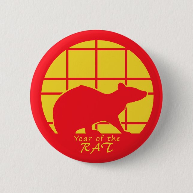 Year of the Rat 6 Cm Round Badge (Front)
