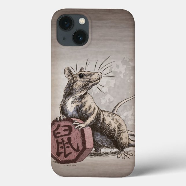 Year of the Rat Chinese Zodiac Art iPhone Case (Back)