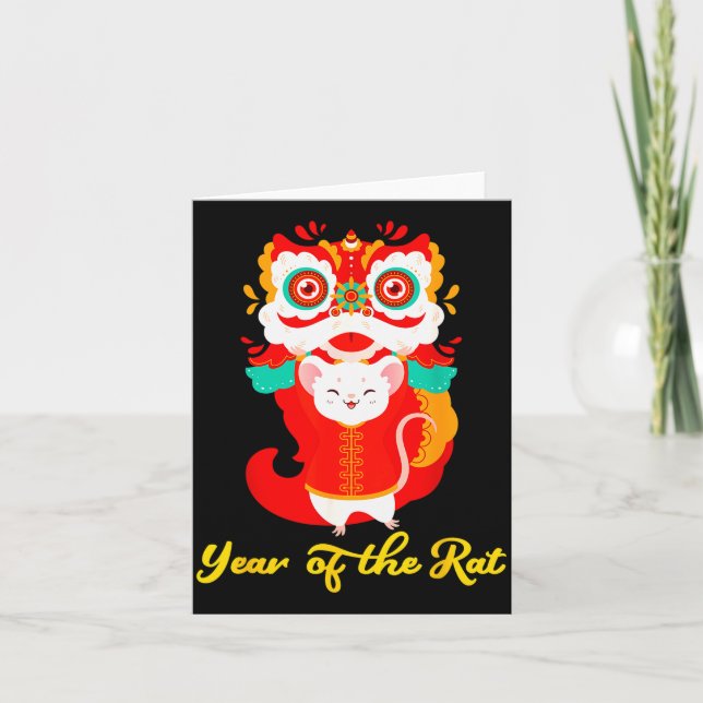 Year Of The Rat Shirt Kids 2020 Chinese Lunar New  Card (Front)