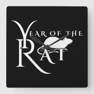 Year of the rat square wall clock