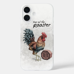 Year of the Rooster Chinese Zodiac Art iPhone 16 Case