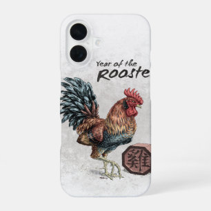 Year of the Rooster Chinese Zodiac Art iPhone 16 Case