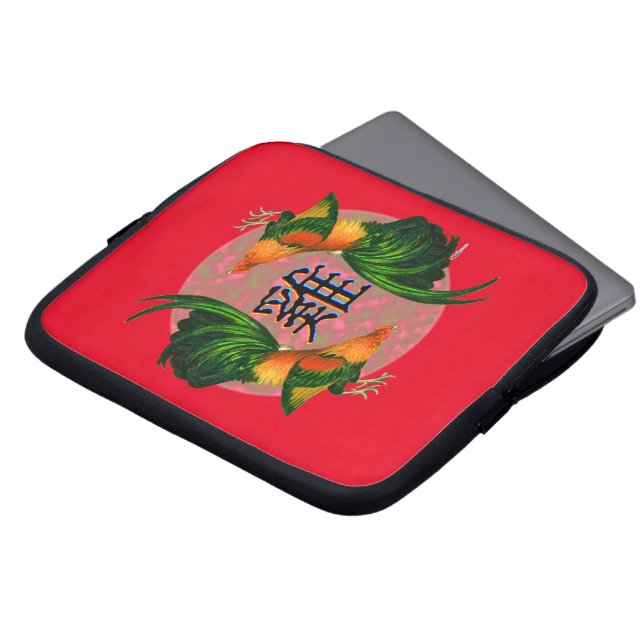 Year of the Rooster Circle Laptop Sleeve (Front Top)