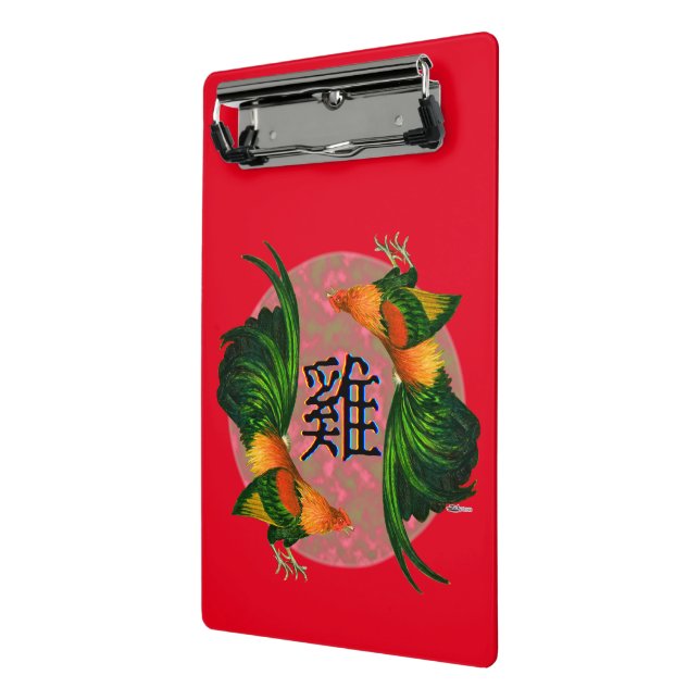 Year of the Rooster Circle Mini Clipboard (Angled2)