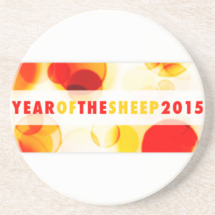 year of the sheep 2015 (bokeh) coaster