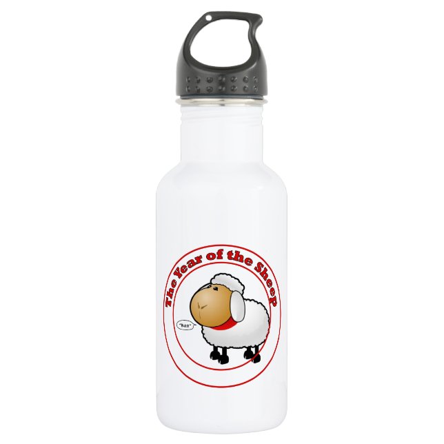 Year of the Sheep Cartoon 532 Ml Water Bottle (Front)
