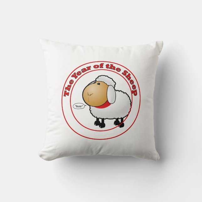 Year of the Sheep Cartoon Cushion (Front)