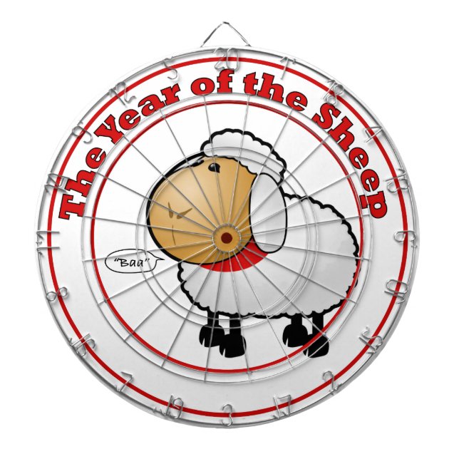 Year of the Sheep Cartoon Dartboard (Front)
