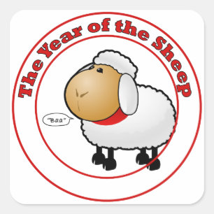 Year of the Sheep Cartoon Square Sticker