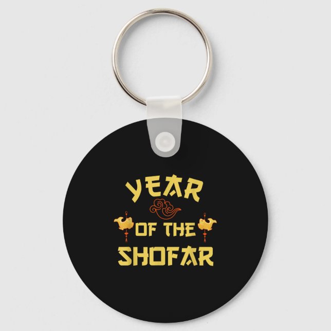 Year Of The Shofar Funny Chinese Jewish New Year H Key Ring (Front)