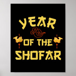 Year Of The Shofar Funny Chinese Jewish New Year H Poster