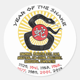 Year of the Snake 2013 Qualities Classic Round Sticker