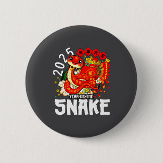 Year Of The Snake 2025 Chinese New Year 2025 Red S 6 Cm Round Badge