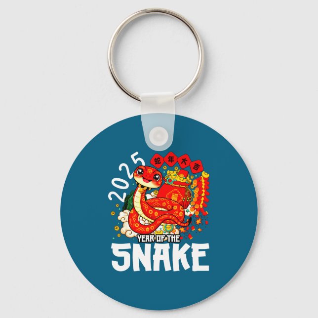 Year Of The Snake 2025 Chinese New Year 2025 Red S Key Ring (Front)