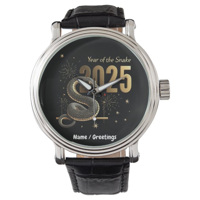 Year of the Snake 2025 Chinese Zodiac Customisable Watch (Front)