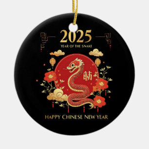 Year Of The Snake 2025 Lunar New Year Chinese New Ceramic Ornament