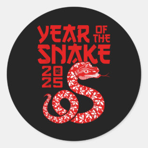 Year Of The Snake 2025 Lunar New Year Chinese New Classic Round Sticker