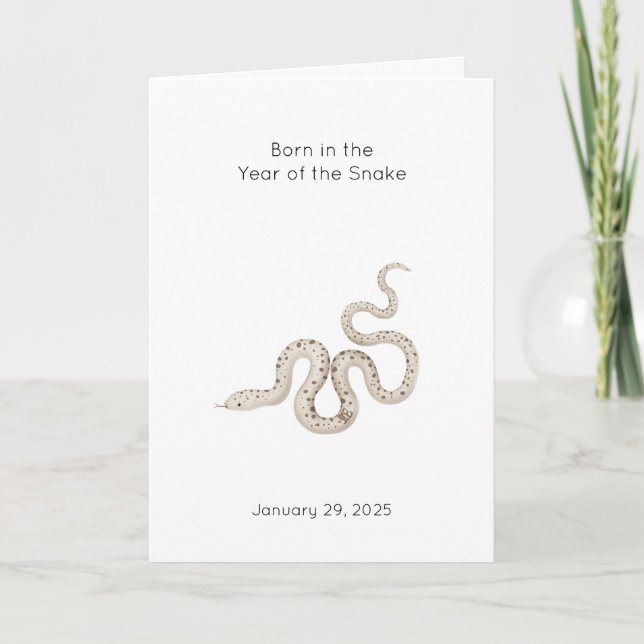 Year of the Snake Baby Birth Announcement (Front)