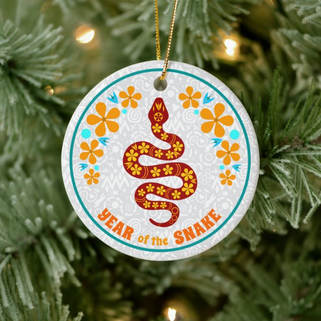 Year of the Snake Ceramic Ornament (Tree)