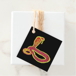 Year of the Snake Chinese Lunar New Year glitter Favour Tags