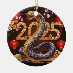 Year of the Snake chinese new year Ceramic Ornament