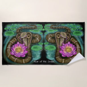 Year of the Snake Chinese Zodiac Beach Towel