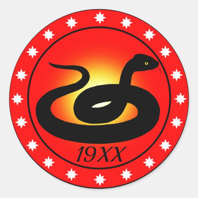 Year of the Snake Classic Round Sticker (Front)