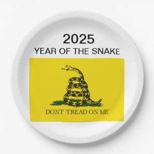 Year of the snake/ don't tread on me paper plate
