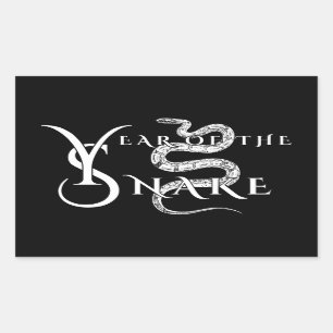 Year of the snake rectangular sticker