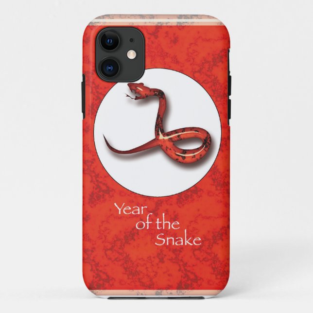Year of the Snake, Red, Astrology Case-Mate iPhone Case (Back)