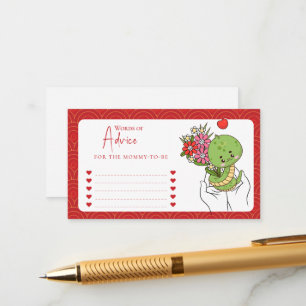 Year of the Snake Red Baby Shower Words Of Advice Enclosure Card