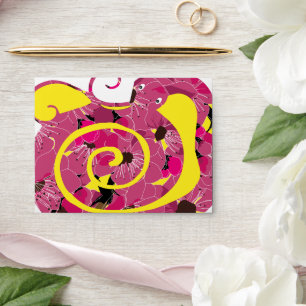 year of the snake, red floral flawer sanake envelope
