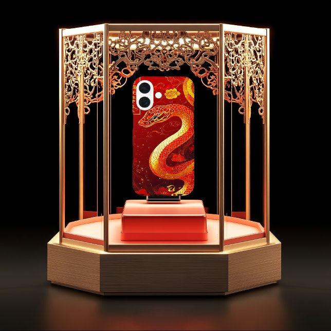 Year of the Snake Red & Gold Case-Mate iPhone Case (Dynamic Lucky Fortune Red and Yellow Year of the Snake Phone Case )