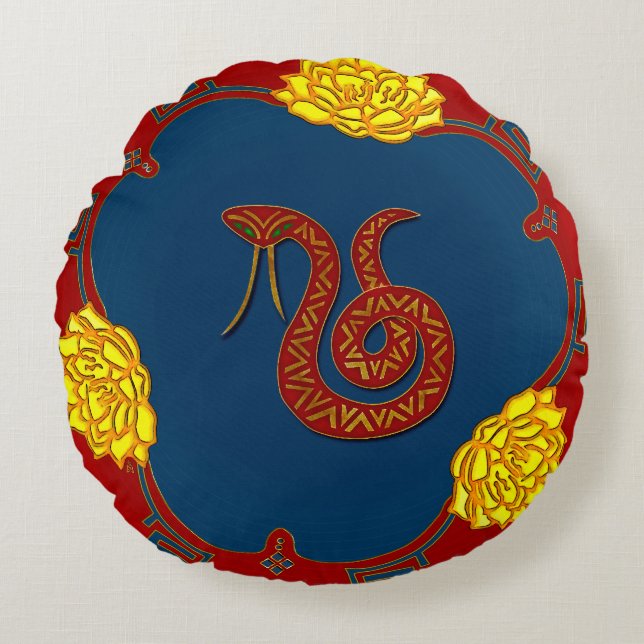 Year Of The Snake Round Cushion (Front)