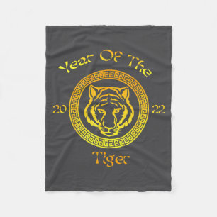 Year Of The Tiger 2022 Circular Asian Chinese New  Fleece Blanket
